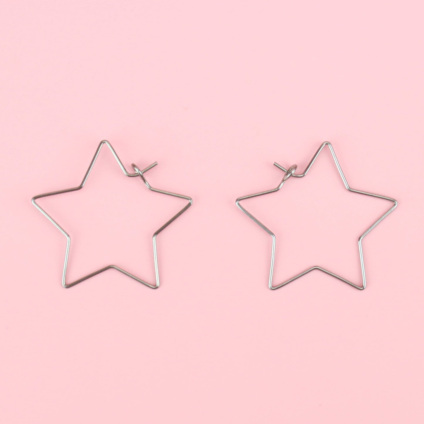 Star Wire Hoop Earrings