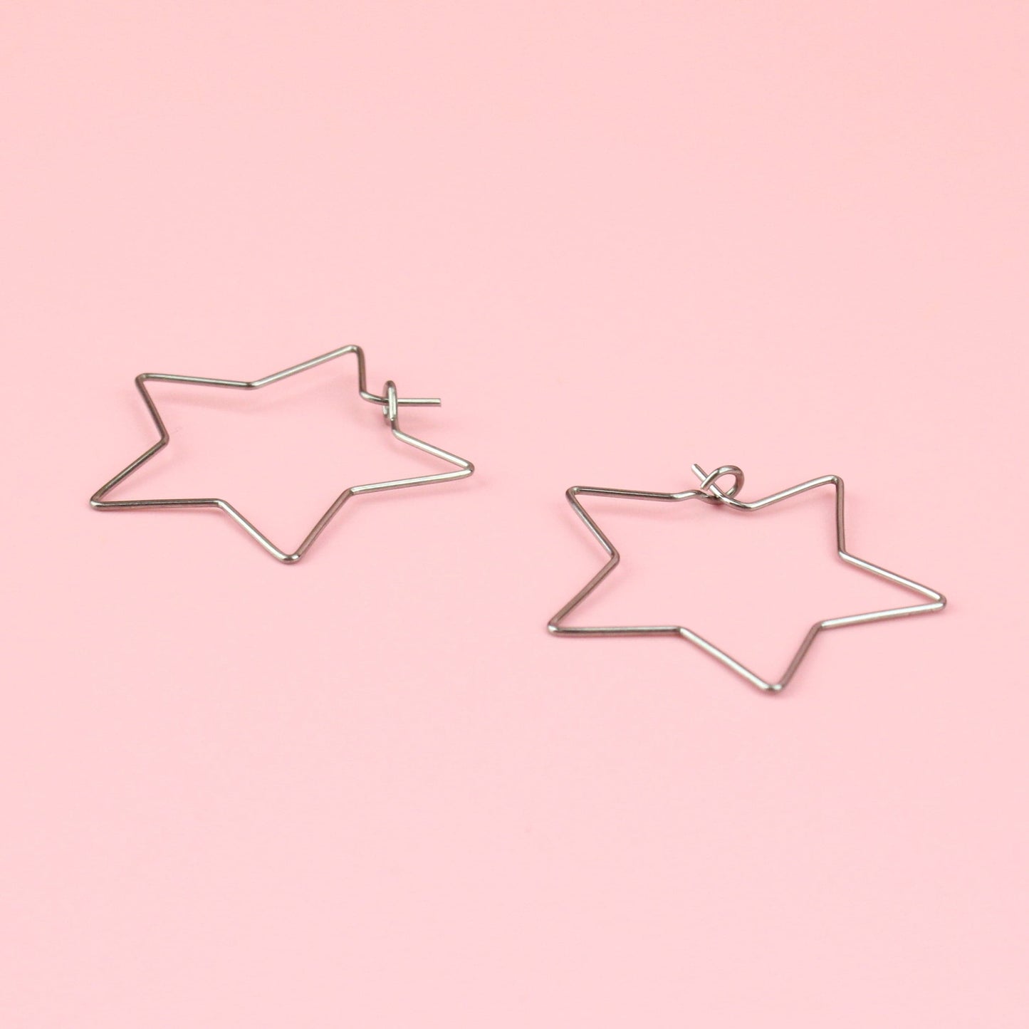 Star Wire Hoop Earrings