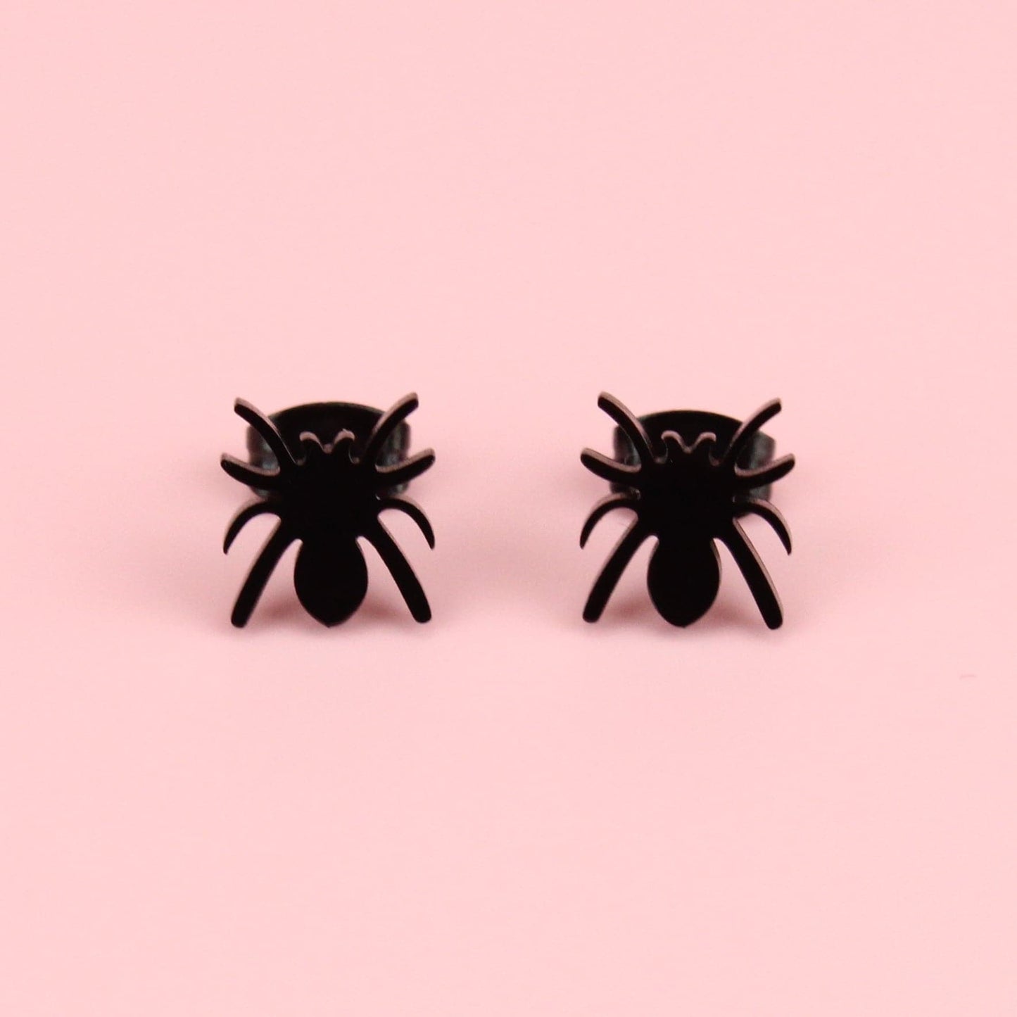 Spider Stud Earrings (Black)