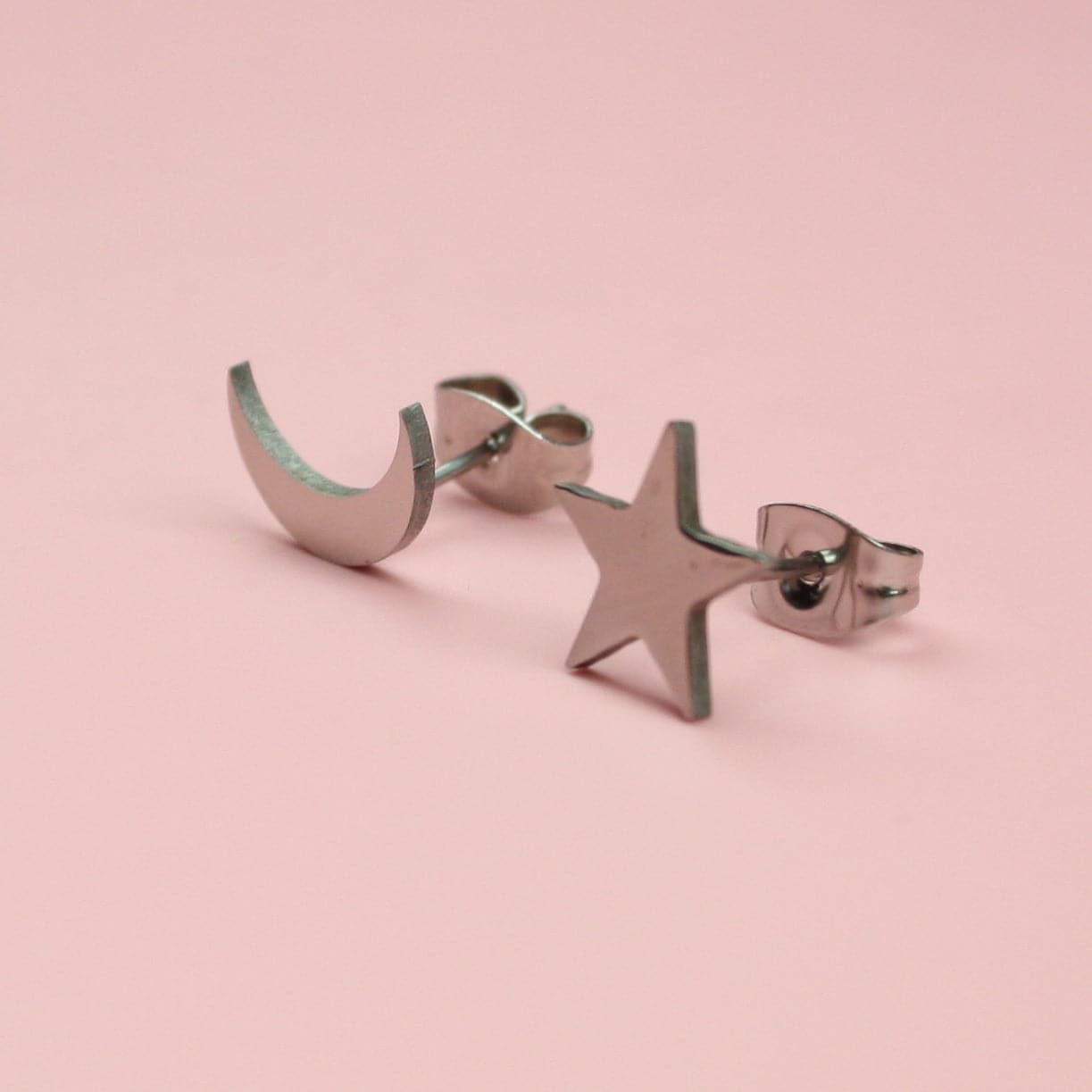 Star & Crescent Moon Stud Earrings