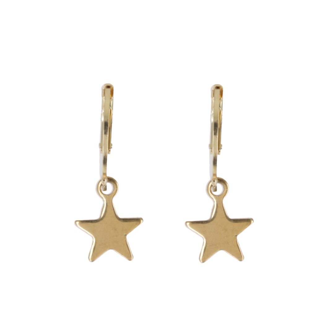 Star Hoop Earrings (Gold Plated)