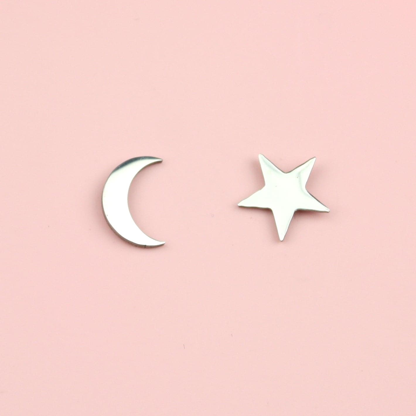 Star & Crescent Moon Stud Earrings