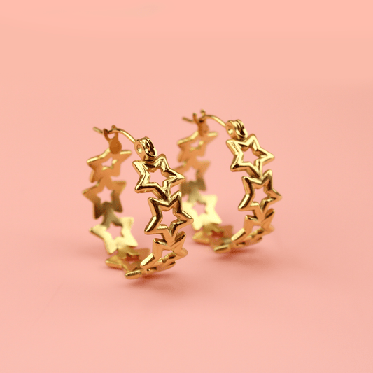 Stardust Hoop Earrings (Gold Plated)
