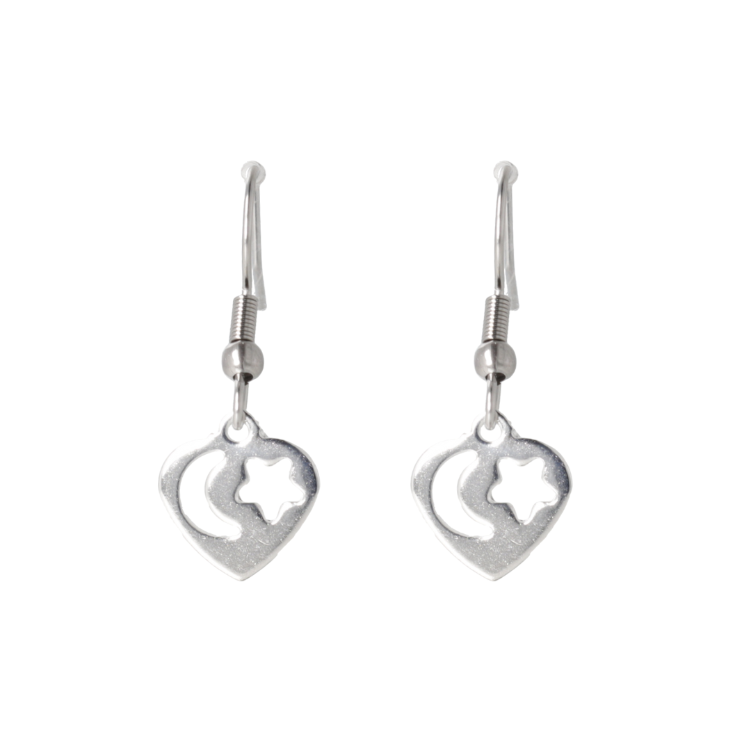 Starry Night Heart Earrings