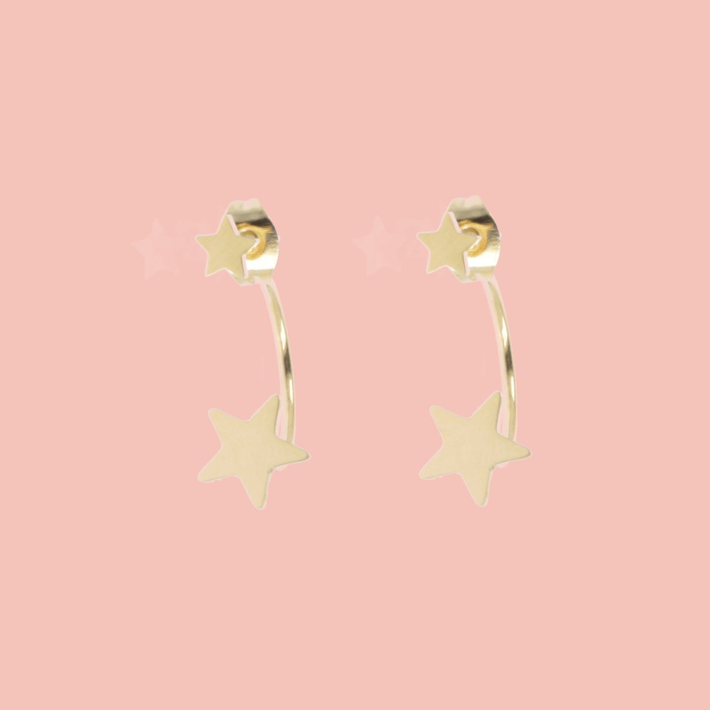 Star Ear Jacket Earrings (Gold Plated)